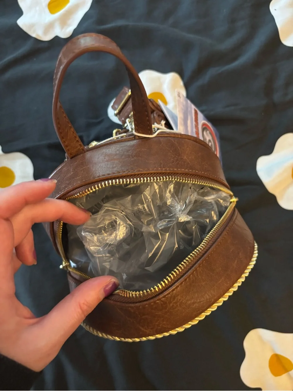 Loungefly Black Floral Toothless Convertible Bag